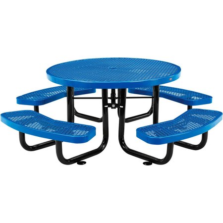 GLOBAL INDUSTRIAL 46 Child Size Round Expanded Picnic Table, Blue 277150KBL